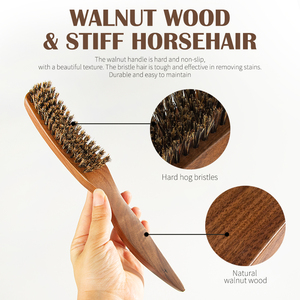 Brosse à cheveux en bois sur mesure OEM, brosse à <span class=keywords><strong>coiffer</strong></span> pour la <span class=keywords><strong>barbe</strong></span>, brosse à <span class=keywords><strong>coiffer</strong></span> en poils de sanglier rigides, bois de noyer, brosse à <span class=keywords><strong>barbe</strong></span> pour homme - Product Image 4