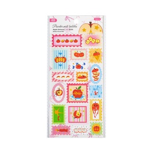 Retro-Style <b>Patterned</b> Apple Universe Series Self-Adhesive Washable Glossy Die-Cut <b>Paper</b> Stickers for Holiday Decoration-2 Sheets - Product Image 5