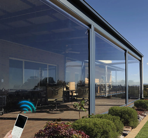 Persianas enrollables transparentes de PVC retráctiles, impermeables y resistentes al viento para exteriores, con cremallera, para patio, <span class=keywords><strong>garaje</strong></span> - Product Image 5