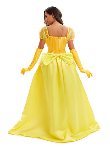 Kostum Halloween Dewasa Putri Binatang Kuning Belle untuk Pesta Cosplay Halloween, Pesta Topeng, Peran Ratu Istana Bell, Gaun Putri - Product Image 5