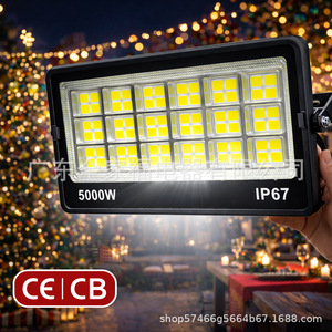ไฟสปอร์ตไลท์ LED 5000W IP67 ชิป COB สำหรับภายนอกอาคาร ลำแสงกว้าง ตัวเรือนอะลูมิเนียม ความสว่างสูง ติดตั้งบนพื้นผิว - Product Image 1
