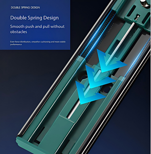 Rails latéraux avec mécanisme d'ouverture automatique par poussée, glissières à extension complète pour meubles et armoires modernes - Product Image 3