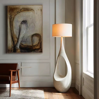 Lampe de sol en acier creux d'art moderne |   Lampe sur pied créative à LED, design unique en métal courbé imitation béton, étanche et à intensité variable
