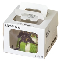 Vente en gros de boîtes à cupcakes en carton recyclable avec fenêtre transparente, emballages portables pour petits desserts, cadeaux, pâtisseries