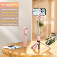 Perche à selfie anti-tremblement avec trépied, lumière d'appoint, télécommande et fonction multifonctionnelle étendue pour Android/iOS