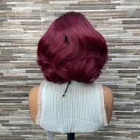 Perruque en cheveux humains Sassoon haute densité et volumineuse, coupe bob avec closure en dentelle 5x5, ligne de cheveux naturelle pré-épilée, perruques colorées coupe pixie
