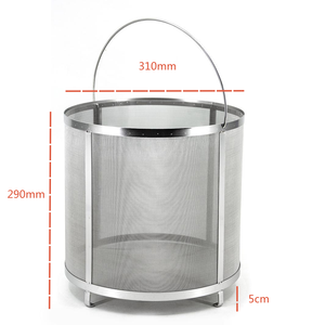 कस्टम दूध पानी फ़िल्टर टोकरी घरेलू उपयोग DIY 300 माइक्रोन 304 स्टेनलेस स्टील वायर मेष ब्रूइंग बीयर फ़िल्टर बाल्टी - Product Image 2