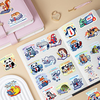 Lot d'autocollants imperméables en PVC sur le thème des animaux de bureau, pour ordinateur portable, bouteille d'eau, carnet, bagages, décoration de bureau, cadeau