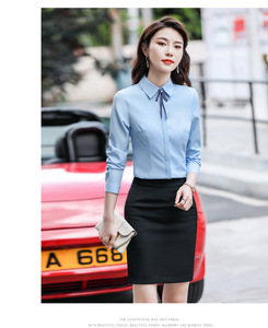 Chemise blanche professionnelle antistatique à manches longues pour femmes pour l'enseignement de formation et <span class=keywords><strong>les</strong></span> entretiens professionnels - Product Image 4