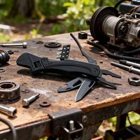 Outil multifonctionnel pliable : clé à molette réglable, couteau, scie, tournevis et pince pour le camping en plein air - Modèle S-56 Vente en gros