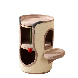 Arbre à chat, lit pour chat, griffoir pour chat, seau en sisal double couche pour plusieurs chats, arbre à chat et lit pour chat en une seule pièce, Noël - Product Image 4