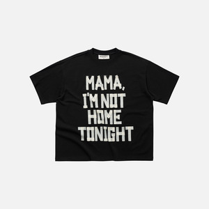 T-shirt en coton noir coupe classique pour sans-abri, imprimé typographique oversize, style décontracté urbain streetwear - Product Image 1