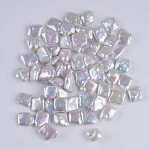 Perles carrées blanches de 12-13 mm de Zhuji, perles baroques d'eau douce, perles bouton roses, bijoux pour collier et bracelet DIY, vente en gros - Product Image 4