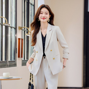 Women's Suit Set Polyester Worsted Full Sleeve Spring Office Lady Professional Formal Casual Style - Product Image 4