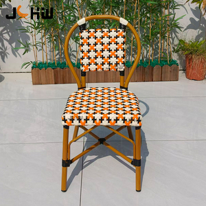 Chaise de <span class=keywords><strong>bistrot</strong></span> <span class=keywords><strong>en</strong></span> aluminium pour restaurant commercial, café, terrasse, style <span class=keywords><strong>bistrot</strong></span> français, chaise de <span class=keywords><strong>bistrot</strong></span> <span class=keywords><strong>en</strong></span> rotin PE à motif bambou pour extérieur - Product Image 3