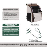 Sac à dos de transport pour chat grande capacité en nylon léger avec support en L, base robuste et ouverture frontale complète