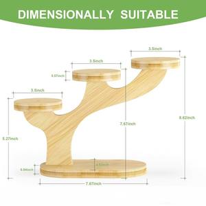 Support de fleurs en bois pour bureau, forme irrégulière, support de pot de plantes en bois massif pour la décoration de la maison et du bureau - Product Image 5