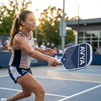 Raket Pickleball Profesional AVYA USAPA Approved T700 Raw Carbon Fiber Honeycomb Core 16mm CFS Thermoformed Solid