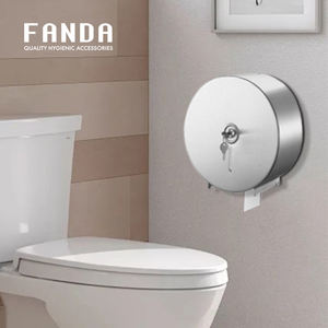 FANDA MADE IN TAIWAN STAINLESS STEEL LARGE <b>JUMBO</b> <b>TOILET</b> <b>ROLL</b> DISPENSER FOR PUBLIC <b>TOILET</b> - Product Image 2
