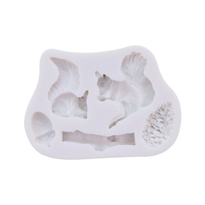 Fondant Silicone <strong>Mold</strong> Forest Squirrel Stump <strong>Mushroom</strong> Cake Chocolate Decoration Silicone <strong>Mold</strong> - Product Image 5