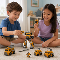 Kit de Montage et de Démontage de Véhicules Engins de Chantier Transformables DIY pour Enfants, Jouet Éducatif pour la Maternelle et les Jeux d'Intérieur, Coffret Cadeau
