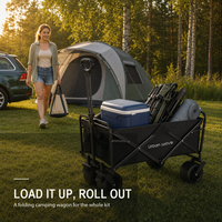 Chariot pliable robuste, capacité de charge de 500 lb, pliable, pour la plage, le camping, le jardin, les courses, roues tout-terrain