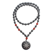 Collier magnétique personnalisé en hématite naturelle, pendentif quantique, collier pendentif en hématite noire, pendentif énergétique magnétique