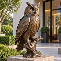 Statue d'hibou en bronze grandeur nature, design personnalisé, pour jardin extérieur