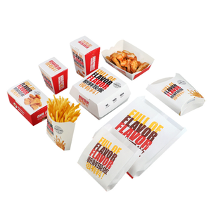 Recyclable Custom Takeaway Fried Chicken Boxes Fast Food Paper Boxes Chicken Containers Disinfected Sanitary Paper Box Packing