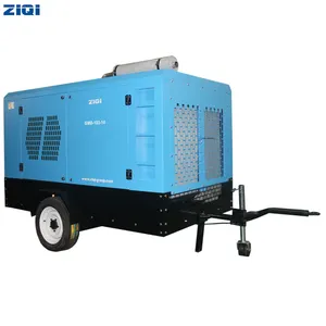 Mobile Type double stage oil-lubricant low noise 14.5bar 460CFM Cummins Diesel Engine screw air-compressors with four wheels