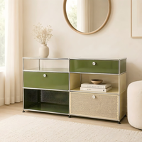 Meuble de rangement modulaire moderne en acier inoxydable pour appartement, chambre à coucher, buffet, table de chevet, armoire de rangement DIY
