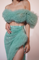 Ensemble de 2 pièces élégantes à paillettes pour soirée, anniversaire, mariage, robe longue pour femmes, tenue de festival et de scène