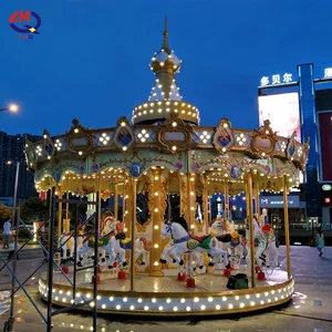 China Amusement Park Playground Equipment Merry Go Round Kiddie Rides Carousel For Sale