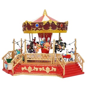 मेलोडी हॉट बिक्री बड़े आकार के नोएल के नेतृत्व में चमकदार रोज़ी कार्उसेल ने संगीत बॉक्स प्लास्टिक के साथ क्रिसमस की सजावट - Product Image 5