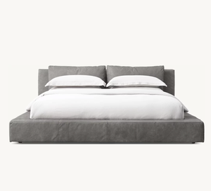 Lit en cuir best-seller Sassanid, design américain du milieu du XXe siècle, lit moelleux capitonné, entièrement rembourré, plateforme, mobilier de maison - Product Image 3
