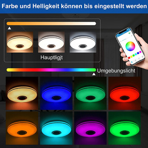 Décoration moderne pour la maison, simplicité, acrylique, RGB, musique, application intelligente, télécommande, éclairage LED rond pour plafond - Product Image 3