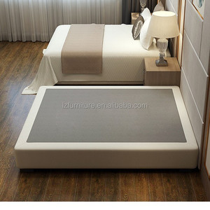 Modern Upholstered <b>Platform</b> <b>Bed</b> Base with Low Profile <b>Frame</b> & Wooden Headboard for Budget 3 Star Hotel Bedroom Furniture Sets - Product Image 5