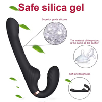Vibromasseur Strap-on sans Sangle à 10 Vitesses, Double Vibration pour Femme, Jouet Sexuel Adulte pour Femme et Couple, Masseur Anal et de Prostate