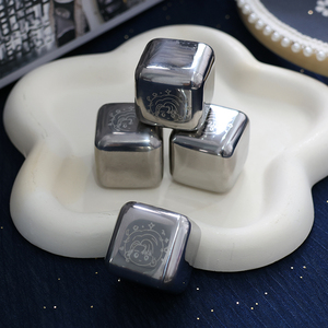 Logo personnalisé glaçons en acier inoxydable 304 glaçons en métal de qualité alimentaire tartre <span class=keywords><strong>congelé</strong></span> pierres à whisky de vente chaude - Product Image 4