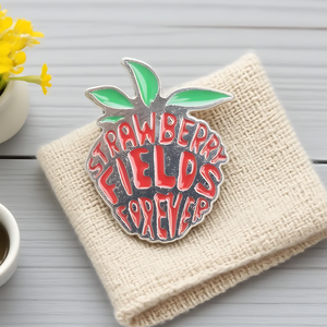 <strong>Beatles</strong> 'STRAWBERRY FIELDS FOREVER' Inspired Brooch Strawberry Brooch Pin Creative Ins Style Badge - Product Image 2