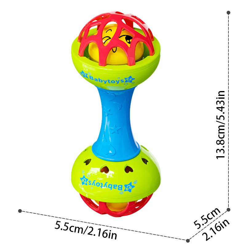 Hochet à deux têtes-bleu-rouge