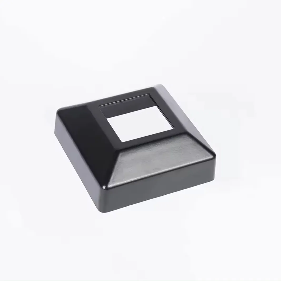 Black one-Piece Post Cover Plate for 2" Floor Flange Flange Base Shoe for Railings Post Skirt Cover