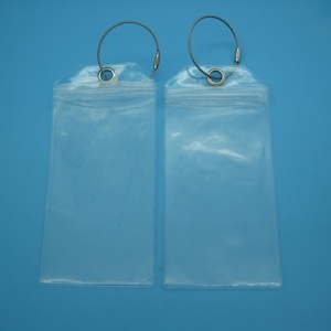 Ucuz şeffaf şeffaf plastik pvc kilitli çanta ile gümüş delik deliği