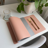 Tapis en similicuir Offre Spéciale vente en gros en stock deux côtés napperons en cuir PVC personnalisé durable étanche Restaurant