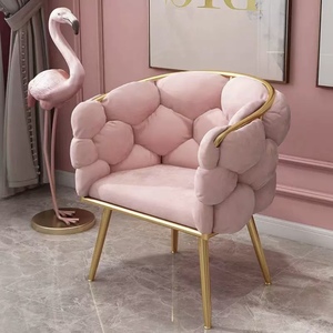 Sillón de Diseño Moderno y Lujoso para Sala de Estar, Muebles para el Hogar, Sofá con Base de Metal, Silla de Terciopelo - Product Image 2