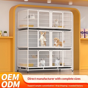 Gabbia per Gatti a 3 Livelli con Ruote, Recinto Impilabile per Cani, Gabbia Multi-Livello per Negozi di <span class=keywords><strong>Animali</strong></span>, per Gatti e Cani di Piccola Taglia - Product Image 5