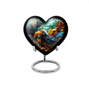 Offre Spéciale grand coeur pour toujours Toucan crémation adulte urne pour cendres humaines avec support et sac en velours gratuit - Product Image 1