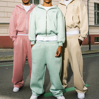 OEM vente en gros personnalisé Baggy lourd polaire surdimensionné tenues de course ensemble de pantalons de survêtement à capuche pour hommes
