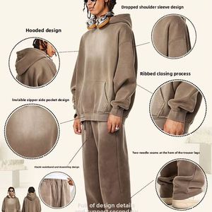 Conjunto de 2 piezas de ropa de boutique para mujer, Conjunto de sudadera con capucha y pantalones de chándal vintage personalizados - Product Image 3