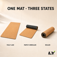 Tapis de yoga en liège naturel et caoutchouc, sur mesure, avec logo et emballage personnalisés, pour Pilates, danse et exercices au sol